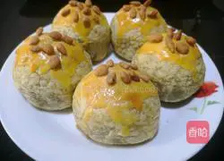 Illustration of how to make red bean paste and egg yolk cake 8