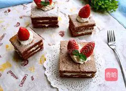 Illustration of how to make cocoa cream layer cake 21