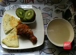 Breakfast Sima Pancake Chicken Legs Illustration of how to make kiwi fruit 13