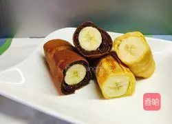 Two-color cake banana roll recipe illustration 12