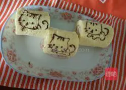 Cat Cake Roll Recipe Illustration 17
