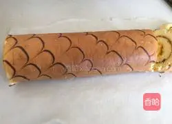 Illustration of how to make orange and tiger skin cake rolls 23