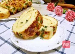 Illustration of how to make chive and meat floss cake rolls 19