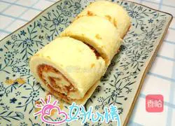 Illustration of how to make meat floss cake rolls 20
