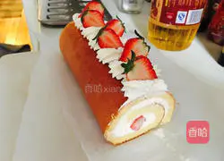 Cake roll.Illustration of how to make it 8