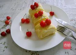 Illustration of how to make cream cake roll 10