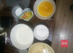 Illustration of how to make three-color cheesecake 1