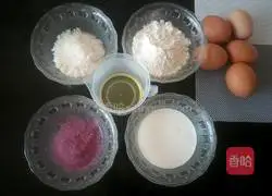 8-inch Purple Sweet Potato Chiffon Cake Illustration of how to make wind cake 1