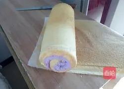 Cream Purple Sweet Potato Cake Roll Recipe Illustration 17