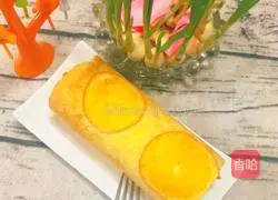 Illustration of how to make orange and meat floss cake rolls 21