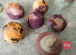 Colorful mochi Illustration of how to make potato yolk cake 14