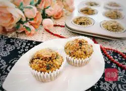 Illustration of how to make oatmeal, seaweed and meat floss muffins (low fat and light calorie) 13