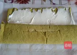 Illustration of how to make matcha cake roll 17