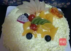 Cream Fruit Cute Cake Illustration 5