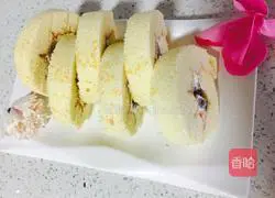 Illustration of how to make bird's nest fruit cake roll 16