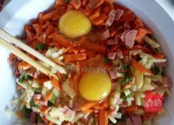 Illustration of how to make potato ham cake 6