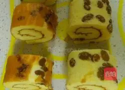 Illustration of how to make raisin cake roll 21