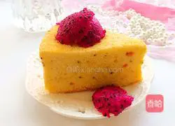 Illustration of how to make dragon fruit chiffon cake 13