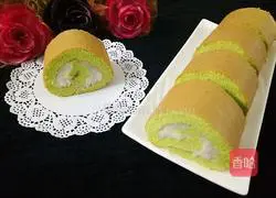 Spinach and Yam Cake Roll Recipe Illustration 1
