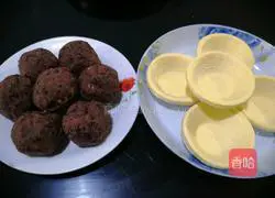Illustration of how to make red bean paste and egg yolk cake 3