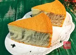 Illustration of making glutinous rice flour striped chiffon cake 12