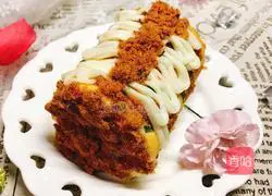 Illustration of how to make chive and meat floss cake rolls 20