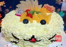 Illustration of how to make cute creamy fruit cake 7