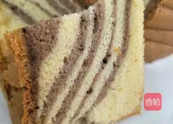 Illustration of how to make chiffon banma pattern cake 20