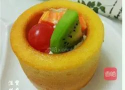 Illustration of how to make orange cream fruit cup cake 18