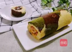 Camouflage Chiffon Meat Floss Cake Roll Recipe Illustration 14