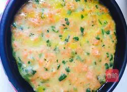 Carrot pulp, spinach egg cake Practice illustration 4