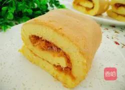 Illustration of how to make meat floss cake rolls 15 
