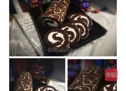 Illustration of how to make giraffe cake rolls 1
