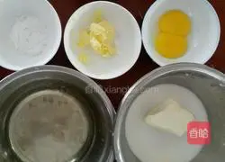 Illustration of how to make snowy cheesecake 1