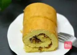 Illustration of how to make meat floss cake rolls 12