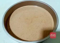 Illustration of how to make cocoa chiffon cake with spray flowers 13