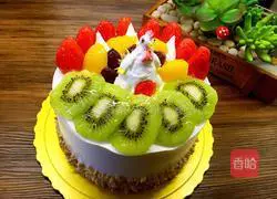 Cream Decorated Cake Recipe Illustration 11