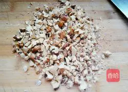 Illustration of how to make walnut and peach cake 1