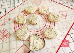 Illustration of how to make black sesame heart-shaped pancakes 9