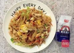 Illustration of how to make fried chicken and vegetable pancakes 4