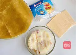Illustration of how to make potato rolls with vegetable pancakes 2