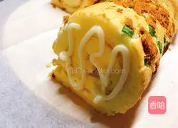 Illustration of how to make chive and meat floss cake rolls 17