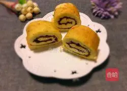 Illustration of making jam cake roll 18