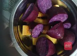 Pumpkin and Purple Sweet Potato Cake Recipe Illustration 1