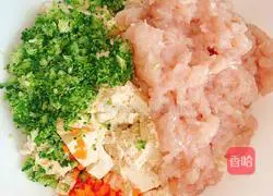 Illustration of how to make tofu and chicken patties 1 