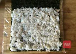 Illustration of how to make meat floss and ham sushi 9