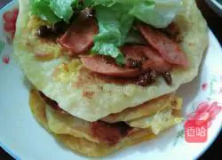 Illustration of how to make egg-filled pancakes 4