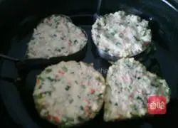 Illustration of how to make tofu and vegetable pancakes 4