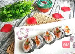 Illustration of how to make caviar sushi 11