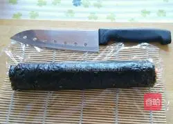 Illustration of how to make fish floss and ham sushi 3